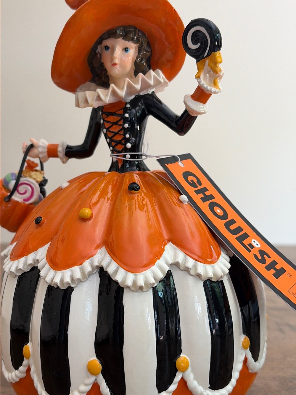 Mackenzie Childs Inspired Halloween Witch Girl Pumpkin NWT - Picture 2 of 10